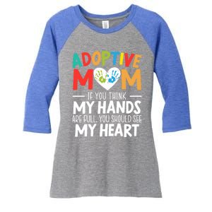 Adoptive Mom Adoption Announcet Foster Mother Gotcha Day Gift Women's Tri-Blend 3/4-Sleeve Raglan Shirt