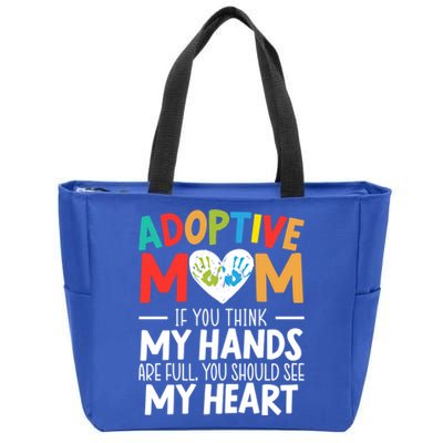 Adoptive Mom Adoption Announcet Foster Mother Gotcha Day Gift Zip Tote Bag