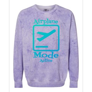 Airplane Mode Active Frequent Flyer World Traveler Cute Gift Colorblast Crewneck Sweatshirt