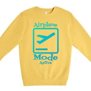 Airplane Mode Active Frequent Flyer World Traveler Cute Gift Premium Crewneck Sweatshirt