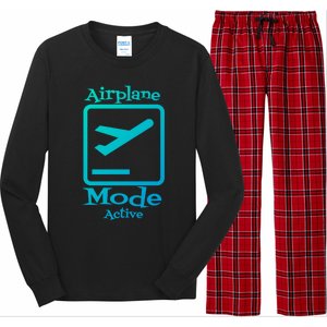 Airplane Mode Active Frequent Flyer World Traveler Cute Gift Long Sleeve Pajama Set