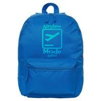 Airplane Mode Active Frequent Flyer World Traveler Cute Gift 16 in Basic Backpack