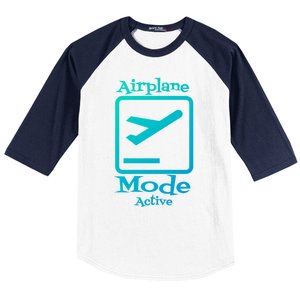 Airplane Mode Active Frequent Flyer World Traveler Cute Gift Baseball Sleeve Shirt