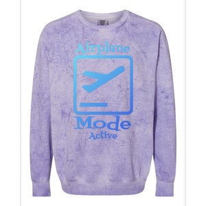 Airplane Mode Active Frequent Flyer World Traveler Cute Gift Colorblast Crewneck Sweatshirt