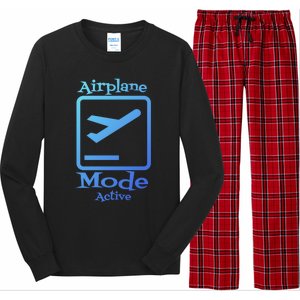 Airplane Mode Active Frequent Flyer World Traveler Cute Gift Long Sleeve Pajama Set