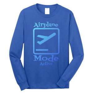 Airplane Mode Active Frequent Flyer World Traveler Cute Gift Long Sleeve Shirt