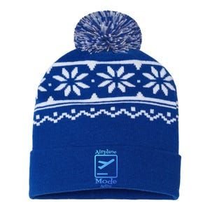 Airplane Mode Active Frequent Flyer World Traveler Cute Gift USA-Made Snowflake Beanie