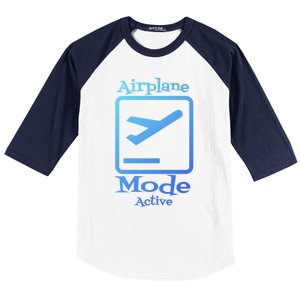 Airplane Mode Active Frequent Flyer World Traveler Cute Gift Baseball Sleeve Shirt