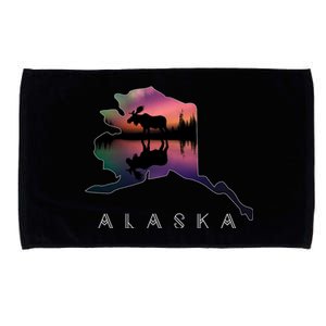 Alaskan Moose A.U.R.O.R.A Borealis Alaska State & Landscape Microfiber Hand Towel