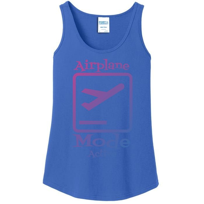 Airplane Mode Active Frequent Flyer World Traveler Cute Gift Ladies Essential Tank