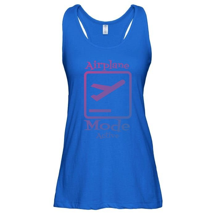 Airplane Mode Active Frequent Flyer World Traveler Cute Gift Ladies Essential Flowy Tank