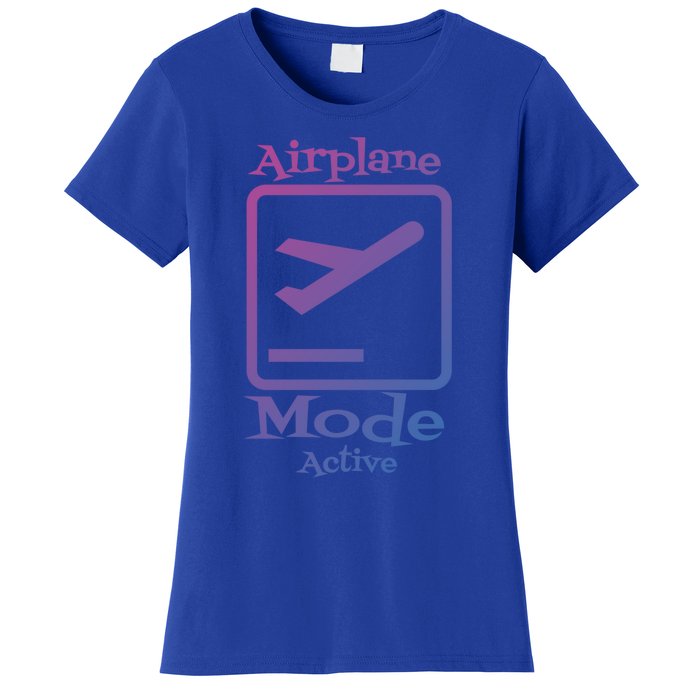 Airplane Mode Active Frequent Flyer World Traveler Cute Gift Women's T-Shirt