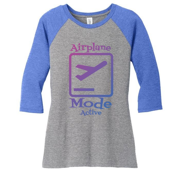 Airplane Mode Active Frequent Flyer World Traveler Cute Gift Women's Tri-Blend 3/4-Sleeve Raglan Shirt