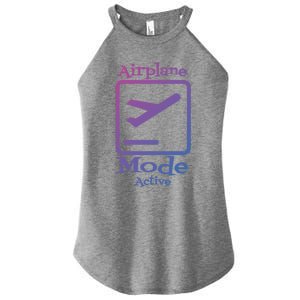 Airplane Mode Active Frequent Flyer World Traveler Cute Gift Women's Perfect Tri Rocker Tank