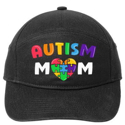 Autism Mom Autism Awareness Gift Autism month 7-Panel Snapback Hat