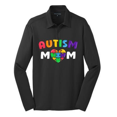 Autism Mom Autism Awareness Gift Autism month Silk Touch Performance Long Sleeve Polo