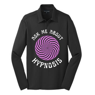 Ask Me About Hypnosis Silk Touch Performance Long Sleeve Polo