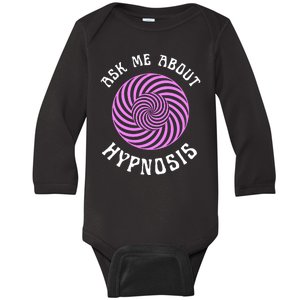 Ask Me About Hypnosis Baby Long Sleeve Bodysuit