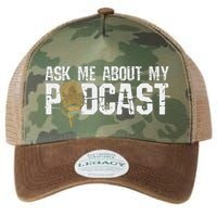 Ask Me About My Podcast Broadcaster Podcaster Host Legacy Tie Dye Trucker Hat