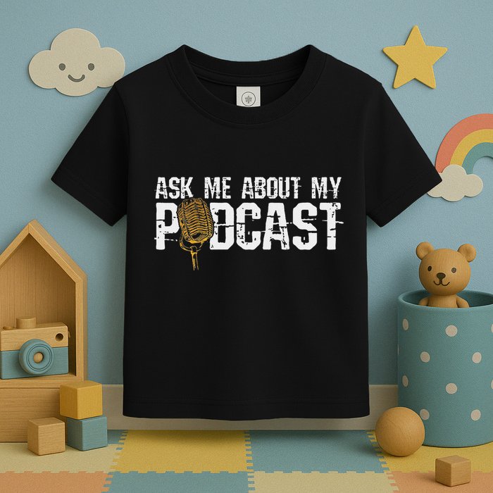 Ask Me About My Podcast Broadcaster Podcaster Host Toddler T-Shirt