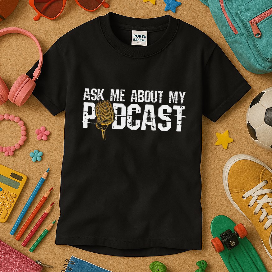 Ask Me About My Podcast Broadcaster Podcaster Host Kids T-Shirt