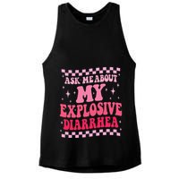 Ask Me About My Explosive Diarrhea Funny Poop Meme Groovy Ladies PosiCharge Tri-Blend Wicking Tank