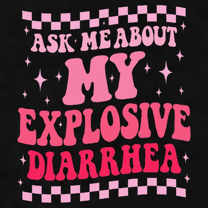Ask Me About My Explosive Diarrhea Funny Poop Meme Groovy Ladies PosiCharge Tri-Blend Wicking Tank