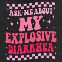 Ask Me About My Explosive Diarrhea Funny Poop Meme Groovy 7 Panel Mesh Trucker Snapback Hat