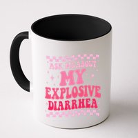 Ask Me About My Explosive Diarrhea Funny Poop Meme Groovy Mug