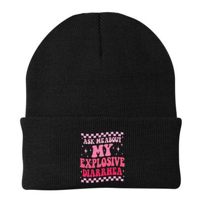 Ask Me About My Explosive Diarrhea Funny Poop Meme Groovy Beanie