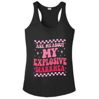 Ask Me About My Explosive Diarrhea Funny Poop Meme Groovy Ladies PosiCharge Competitor Racerback Tank