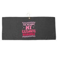 Ask Me About My Explosive Diarrhea Funny Poop Meme Groovy Large Microfiber Waffle Golf Towel