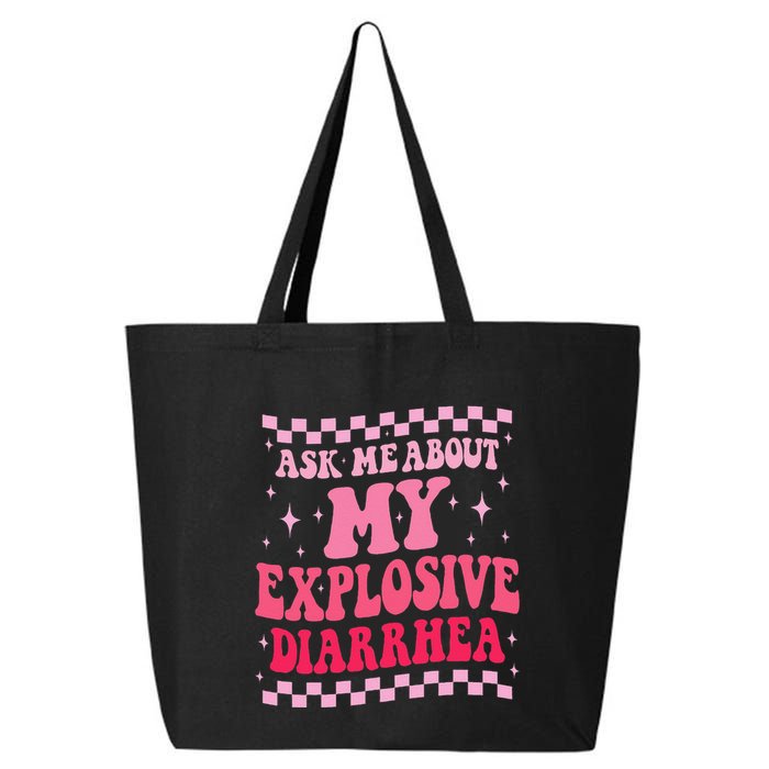 Ask Me About My Explosive Diarrhea Funny Poop Meme Groovy 25L Jumbo Tote