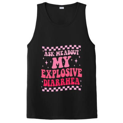 Ask Me About My Explosive Diarrhea Funny Poop Meme Groovy PosiCharge Competitor Tank