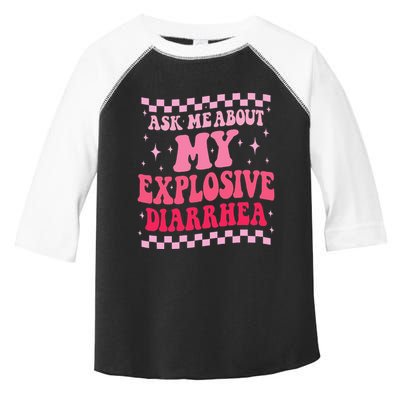Ask Me About My Explosive Diarrhea Funny Poop Meme Groovy Toddler Fine Jersey T-Shirt