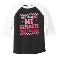 Ask Me About My Explosive Diarrhea Funny Poop Meme Groovy Toddler Fine Jersey T-Shirt