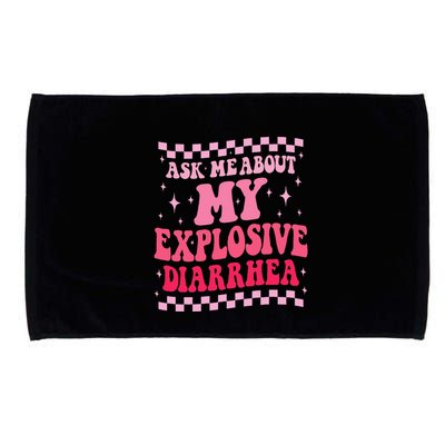 Ask Me About My Explosive Diarrhea Funny Poop Meme Groovy Microfiber Hand Towel