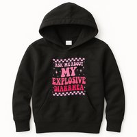 Ask Me About My Explosive Diarrhea Funny Poop Meme Groovy Kids Hoodie