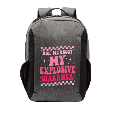 Ask Me About My Explosive Diarrhea Funny Poop Meme Groovy Vector Backpack