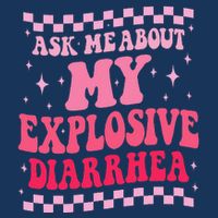 Ask Me About My Explosive Diarrhea Funny Poop Meme Groovy Infant Baby Jersey Bodysuit