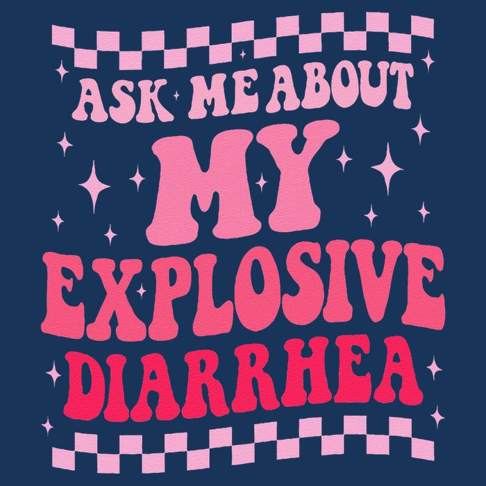 Ask Me About My Explosive Diarrhea Funny Poop Meme Groovy Infant Baby Jersey Bodysuit