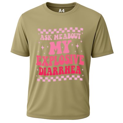 Ask Me About My Explosive Diarrhea Funny Poop Meme Groovy Performance Shirt