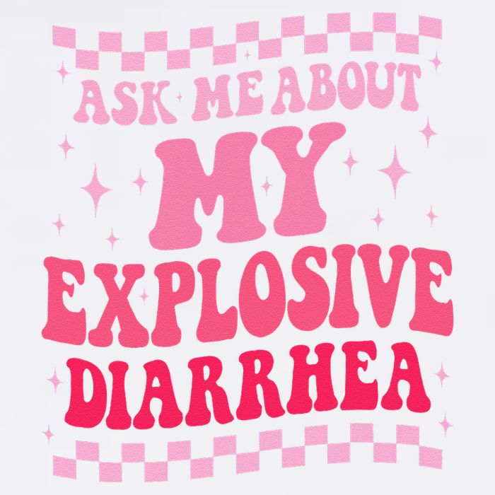 Ask Me About My Explosive Diarrhea Funny Poop Meme Groovy Garment-Dyed Sweatshirt
