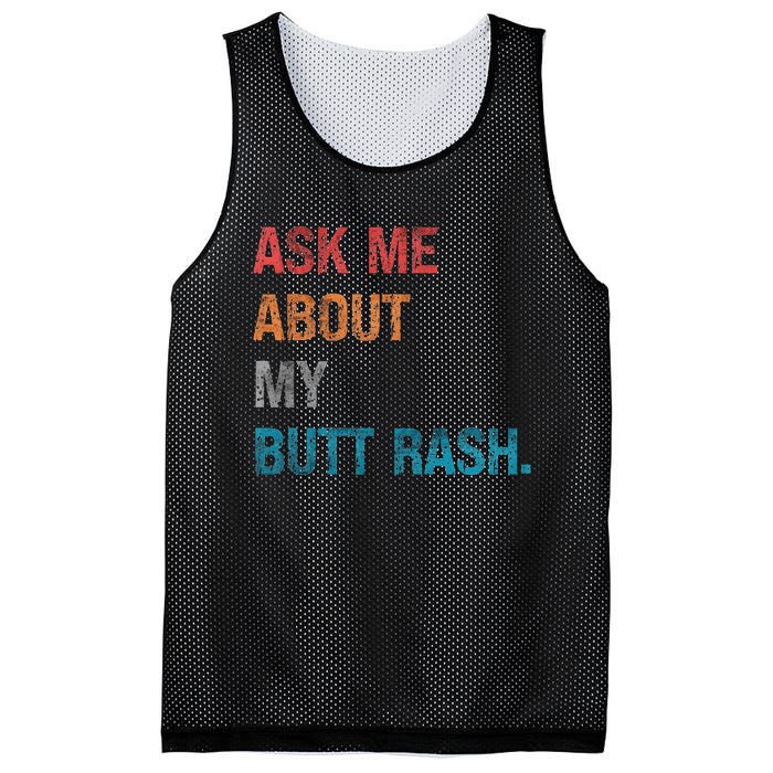 Ask Me About My Butt Rash Mesh Reversible Basketball Jersey Tank