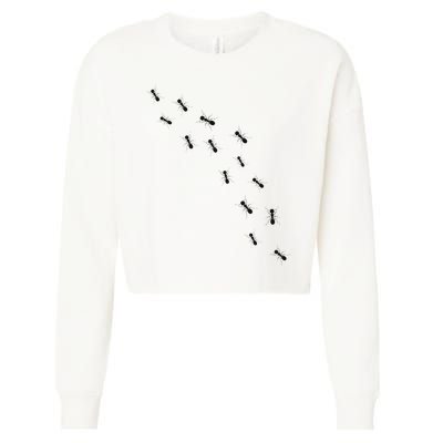 Ant Marching Ants Insect Women Gift Cropped Pullover Crew