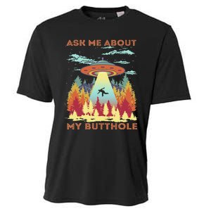 Ask Me About My Butthole Funny Alien Abduction Cooling Performance Crew T-Shirt