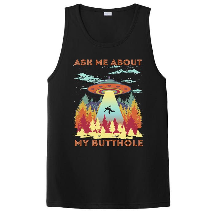 Ask Me About My Butthole Funny Alien Abduction PosiCharge Competitor Tank