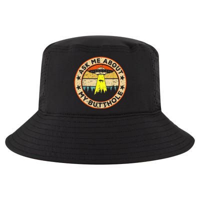 Ask Me About My Butthole Funny Ufo Alien Abduction Vintage Cool Comfort Performance Bucket Hat