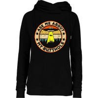 Ask Me About My Butthole Funny Ufo Alien Abduction Vintage Womens Funnel Neck Pullover Hood