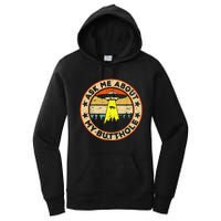 Ask Me About My Butthole Funny Ufo Alien Abduction Vintage Women's Pullover Hoodie